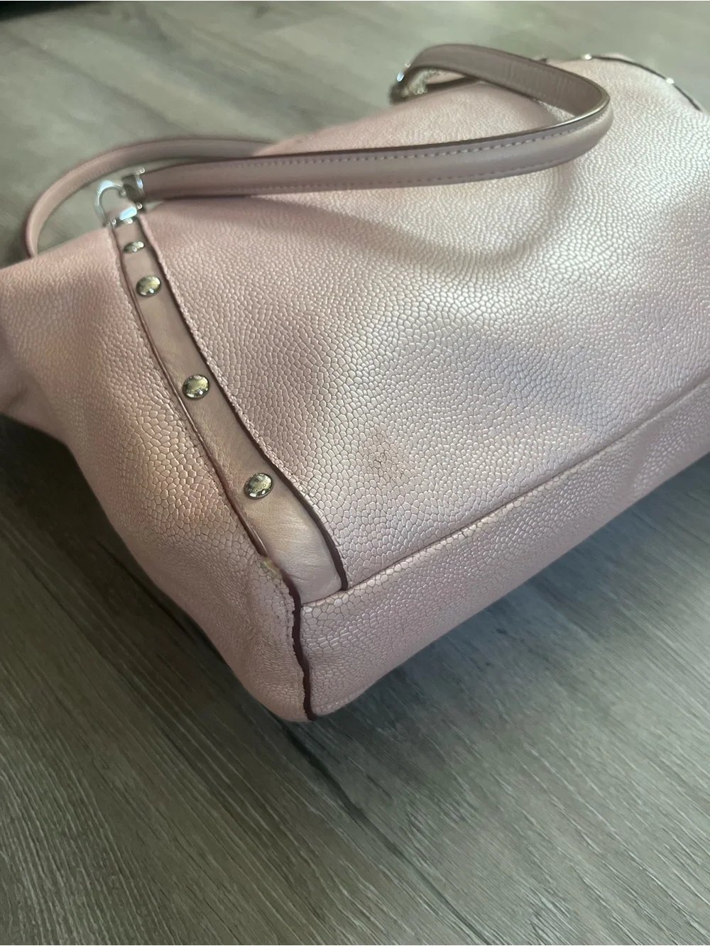 Coach Metallic Rose Pink Leather Tote